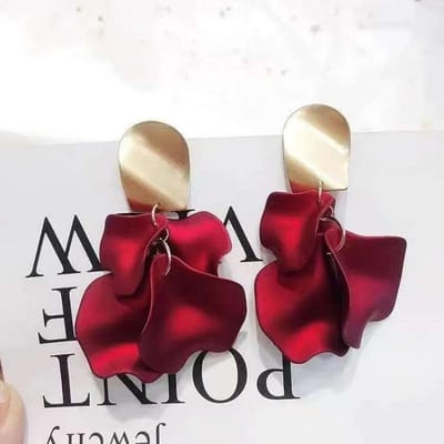Kleurrijke rozenblaadjes oorbellen voor vrouwen meisjes persoonlijkheid eenvoudige oorbellen feest bruiloft oor sieraden