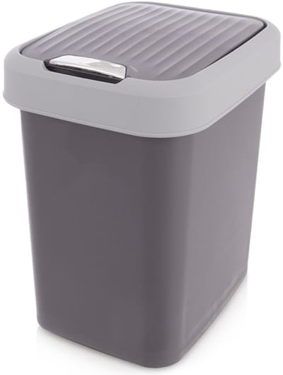 Prullenbak Plastic Grijs 12 l - Afvalmand - Afvalemmer