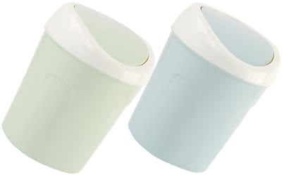 Mini Afvalbak - Bureau Prullenbak - Afval Opruimen - Met Swing Deksel - 17 cm Hoog - Diverse Kleuren