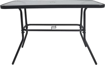 Glazen tuintafel - Balkontafel campingtafel - Buiten eten - Veiligheidsglas blad - 110x55 cm - Helder