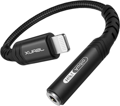 Lightning naar 3.5mm Koptelefoonadapter, MFI-gecertificeerd, Aux Adapter voor iPhone 14, 13, 12, 11, Audio Adapter voor Jack en Hoofdtelefoon