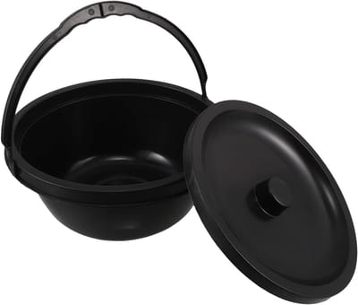 Rolstoelpotje Bedtoilet - Mobiel Toilet - Ouderen Zorg - Ergonomisch Ontwerp - 28.5 x 28.5 cm - Zwart