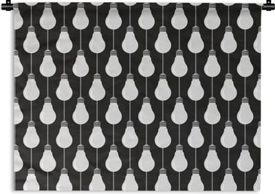 Wandkleed - Wanddoek - Gloeilampen - Licht - Patronen - 120x90 cm - Wandtapijt
