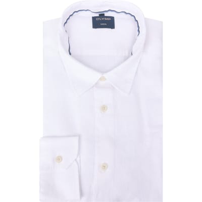 OLYMP Casual regular fit overhemd - structuur - wit