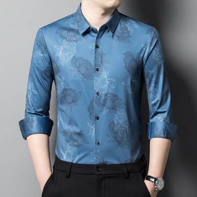 Heren Overhemd met Lange Mouwen Heren Nieuwe Herfstkleding Bedrukt Casual Koreaanse Stijl Heren Zoom Trendy Overhemd 4XL