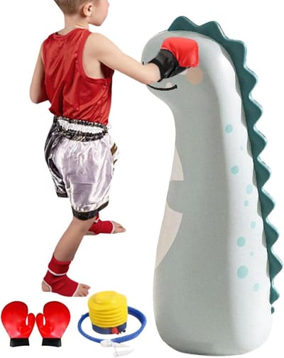 Opblaasbare Bokszak - Boksset PVC - Actief Spel - Stabiele Waterbasis - 120 cm Hoog - Dinosaurus