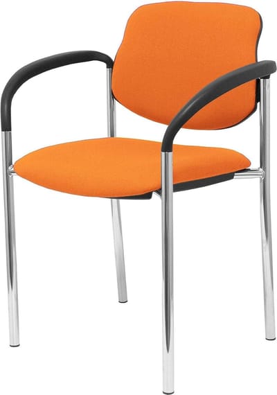 Stoel met armleuningen - Werkstoel kantoor - Comfortabel werken - Ergonomische vorm - One size - Oranje