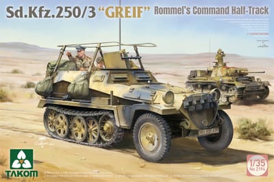 Takom Modelbouwpakket Militaire voertuigen - 2194 Sd.Kfz.250/3 'GREIF' Rommel#039 Command Half-Track - Militair Voertuig Plastic - 1:35 - Modelbouw