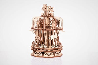 Mr. Playwood Carrousel - 3D houten puzzel - Bouwpakket hout - DIY - Knutselen - Miniatuur - 159 onderdelen