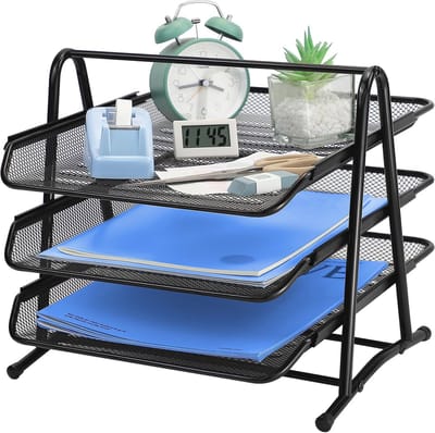 Multifunctionele bureau-organizer met 3-lagen A4 lade en documenthouder