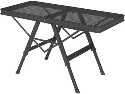 Campingtafel - hoogteverstelbaar - klaptafel met metalen rooster - opvouwbaar - tuintafel van aluminium licht - multifunctionele tafel - bijzettafel - voor tuin, balkon en camping - zwart