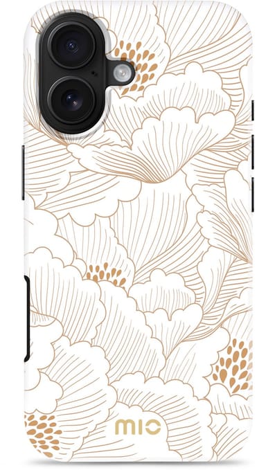Mio by Mobilize Hoesje geschikt voor Apple iPhone 17 MagSafe Telefoonhoesje Hardcase | Mio by Mobilize Backcover | Geschikt voor MagSafe | Geschikt voor Draadloos Opladen met Magnetische Ring | Geschikt voor MagSafe Case - White Roses | Wit