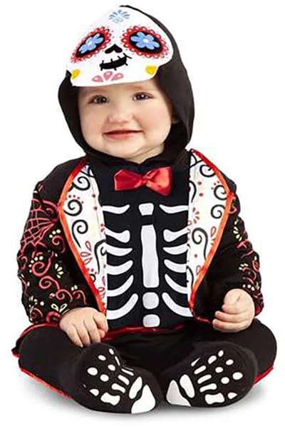 VIVING COSTUMES / JUINSA - Mini Skeleton Dia de los muertos kostuum voor baby's - 7 - 12 maanden
