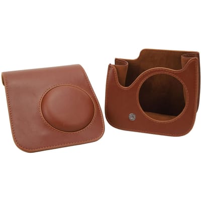 Beschermende Draagbare Cameratas PU Leer Cameratas met Verstelbare Schouderriem voor Fujifilm brown