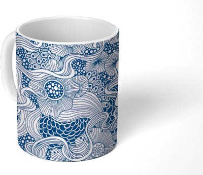 Mok - Koffiemok - Patroon - Bloemen - Botanisch - Mokken - 350 ML - Beker - Koffiemokken - Theemok