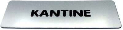 Deurbordje RVS-Look met tekst kantine - Ronde letter - Formaat 150 mm x 50 mm x 1,6 mm - Zelfklevend | Geborstelde RVS-look toplaag | Gratis Verzending | Decoporta