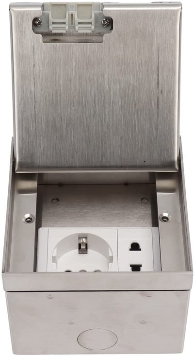OmGoods - Dailygoody - Waterdichte Vloersocket - RVS - Ideaal voor keuken en kantoor - 250V - Veiligheid - Ingebouwd ontwerp - Geschikt voor school - Modern design