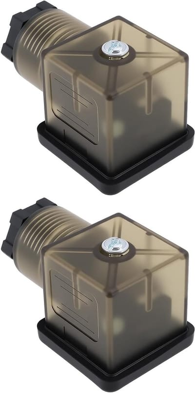2 Stuks 3-Pin 2W DC 12V - 14V Solenoid Ventiel Spoel LED Connector voor Hydraulische en Pneumatische Systemen
