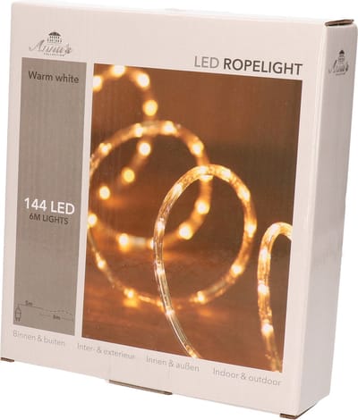 Feestverlichting lichtslang 144 lampjes warm wit 6 mtr - Voor binnen en buiten gebruik - kerstverlichting/feestverlichting
