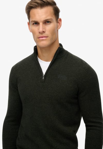 Superdry ESSENTIAL EMB KNIT HALF ZIP Heren Trui - Maat 3XL