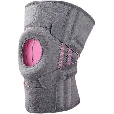 Elastische Knieondersteuning Basketbal Voetbal Brace Knieschijf Fitness Hardlopen Fietsen Verstelbare Knieschijf Kniebescherming Beschermer roze