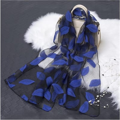 Dames Sjaal - Lichtgewicht Stola - Stijlvol Accessoire - Ademend Materiaal - 180x70cm - Blauw