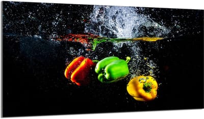 TMK ArtDeko Serie - Beschermende Glazen Plaat - 90x52 cm - Paprika - Hittebestendig