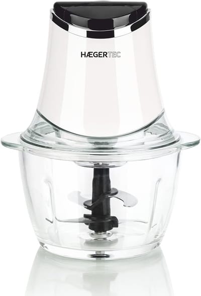 Keuken Chopper - Mini Hakmachine - Snel Ingrediënten Snijden - Glazen Kom - 300 Watt - Wit