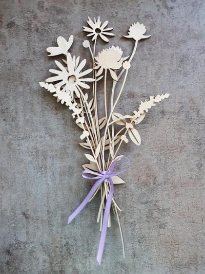 Boeketje van hout - Moederdag - Cadeau - Bosje Bloemen - Houten boeket - Duurzaam - Persoonlijk - Droogbloemen - Hout