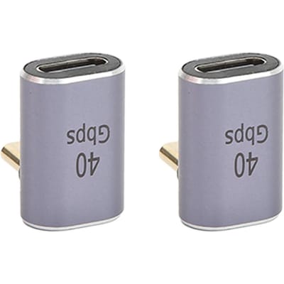 2 Stuks 90 Graden USB C Adapter 40Gbps Snel Opladen en Transmissie Type C Mannelijk naar Type C Vrouwelijk Rechte Hoek Connector