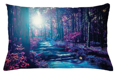 ABAKUHAUS Mystieke Woud Kussenhoes – Decoratief, Dubbelzijdig bedrukt – 65×40 cm – Meerkleurig