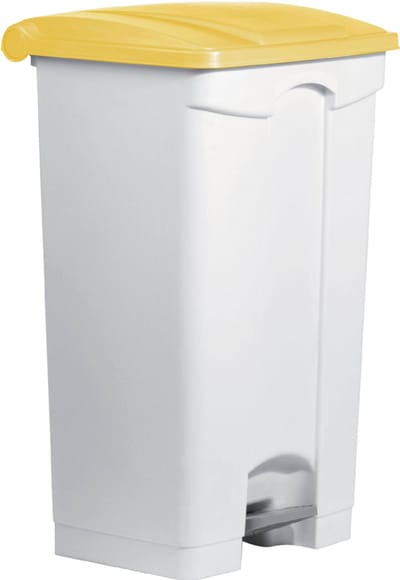 Trapbakopener vuilnisbak 90 liter, wit