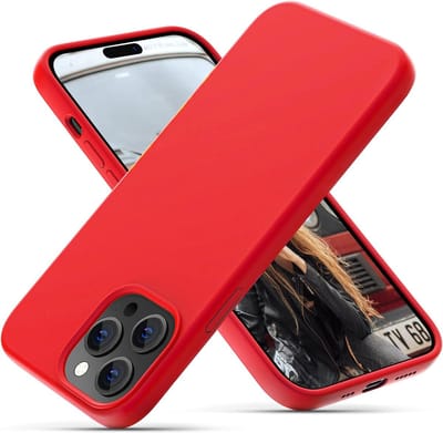 Solid hoesje Soft Touch Liquid Silicone Flexible TPU Cover - Geschikt voor: iPhone 14 Pro Max - Rood