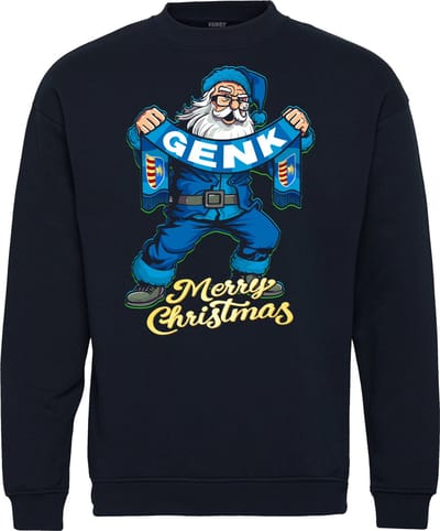 Kersttrui Kerstman Genk | Foute Kersttrui Dames Heren | Kerstcadeau | Genk supporter | Navy | maat XS