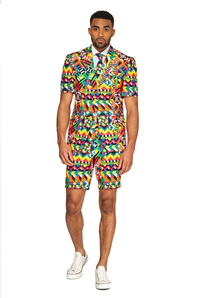 OppoSuits Abstractive - Zomerpak voor heren - Meerkleurig - Carnavalskleding - Festival outfit - Maat 52