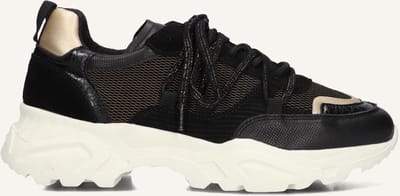 Omoda Alicia 402-k Sneakers Dames - Leren Sneaker - Zwart - Maat 36