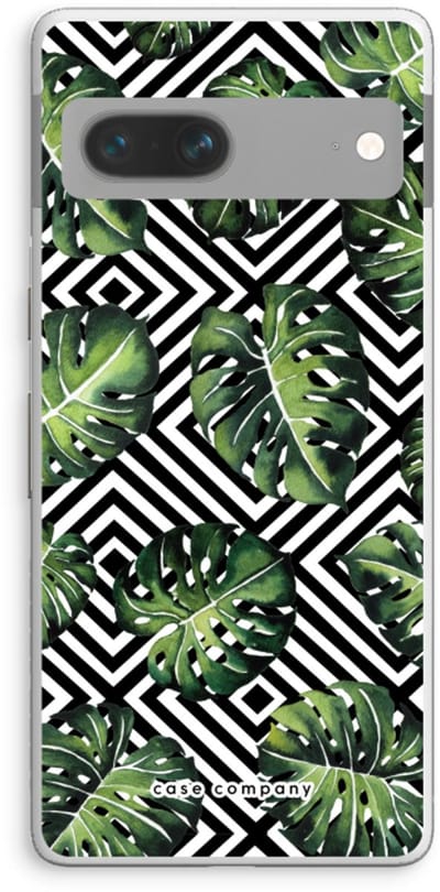 Case Company® - Hoesje geschikt voor Google Pixel 7 hoesje - Geometrische jungle - Soft Cover Telefoonhoesje - Bescherming aan alle Kanten en Schermrand