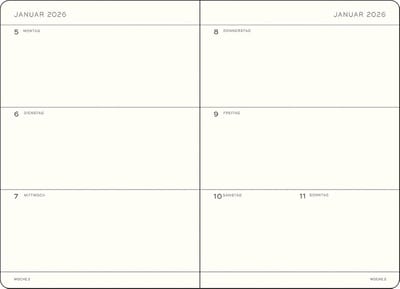 Weekkalender Medium (A5) 2026 - 18 maanden Planner met Hardcover - Dusty Rose