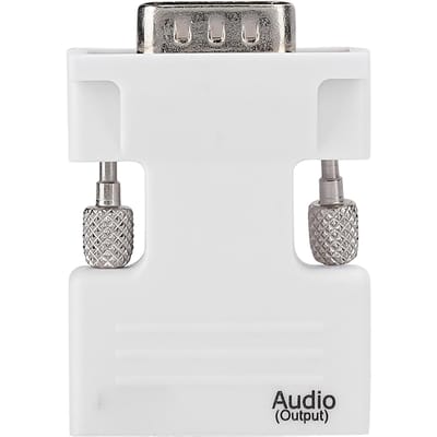 1080P HD Multimedia Interface naar VGA o Video Converter Adapter met 3,5 mm Kabel voor PC Laptop TV wit