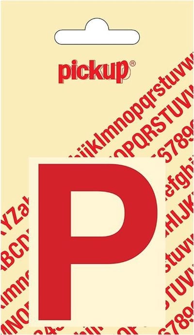 Pickup plakletter Helvetica 60 mm - rood P