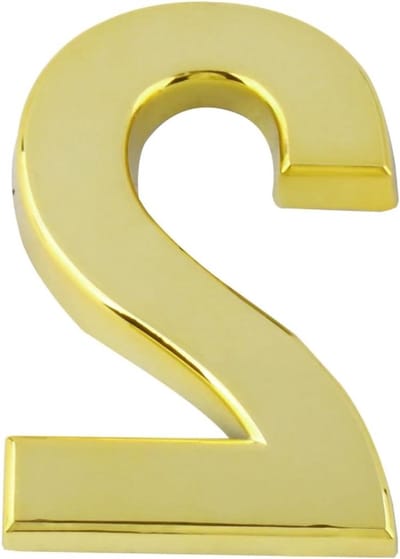 Huisnummer Plastic - Adresnummer Goud - Huis Identificatie - Zelfklevend Modern - 3 Stuks 50mm - Goud