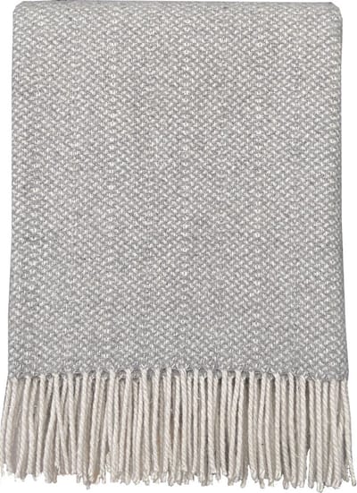 Natural grey structure recycled wool throw