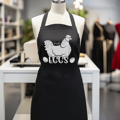 Verstelbaar kookschort, unisex, met 2 Zakken Vloeistof Druppel Waterbestendig Koken Keuken Restaurant Bar Schilderen BBQSchort, voor diverse doeleinden, Zwart Schorten Koksschort Unisex Schorten voor Vrouwen en mannen , fresh eggs with hen