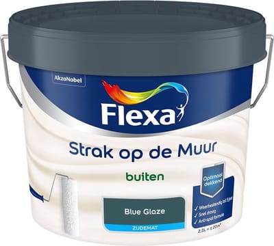 Flexa - Strak Op De Muur Buiten Zijdemat - Blue Glaze - Mengverf - 2,5 L