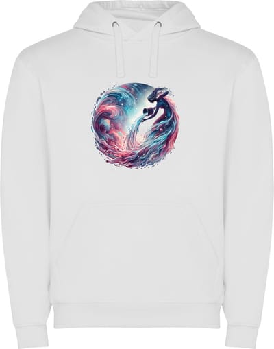 Witte unisex hoodie met “ Kleurrijke Sterrenbeeld Waterman – Astrologie – Horoscoop – Zodiac Signs “ Print Full Color merk Roly maat 3XL