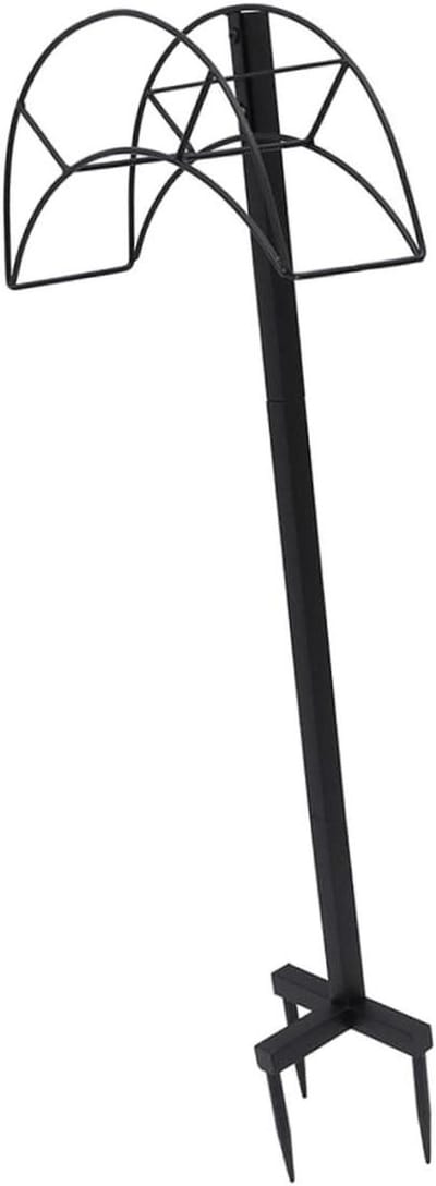 Metalen Slangenhanger - Slanghouder Buiten - Tuin Organiseren - Eenvoudige Installatie - 105 x 40 cm - Zwart