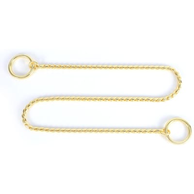 Collier ras du cou en métal torsadé avec chaîne serpent pour dressage de chiens (Or 4 mm x 50 cm) beige
