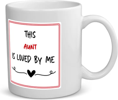 Akyol - this aunt is loved by me koffiemok - theemok - Tante - iemand die houdt van zijn tante - verjaardag - cadeautje voor tante - tante artikelen - kado - geschenk - 350 ML inhoud