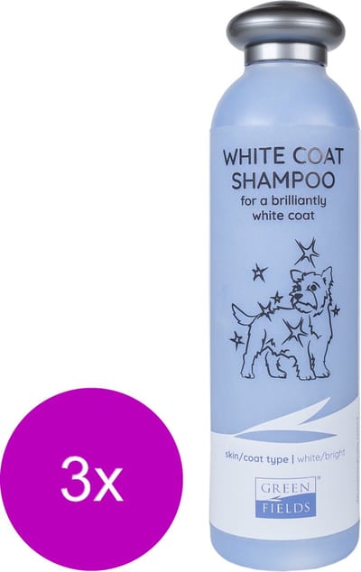 Greenfields Hondenshampoo Witte Vacht - Hondenvachtverzorging - 3 x 250 ml