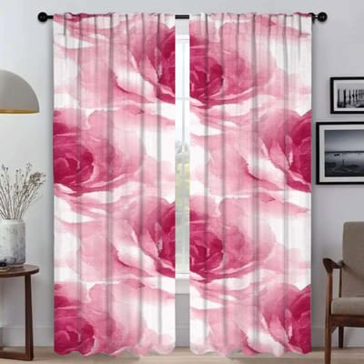 Bloemen Gordijnen voor Woonkamer Gordijn Huis Interieur Gordijnen 2 Stuks Scheidingsgordijnen Halloween Decoratie Tule voor Slaapkamer W50xH70cmx2pcs-CL